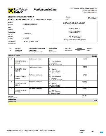 Download Bulgaria Raiffeisen bank statement word version 2